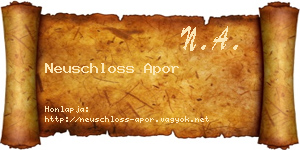 Neuschloss Apor névjegykártya